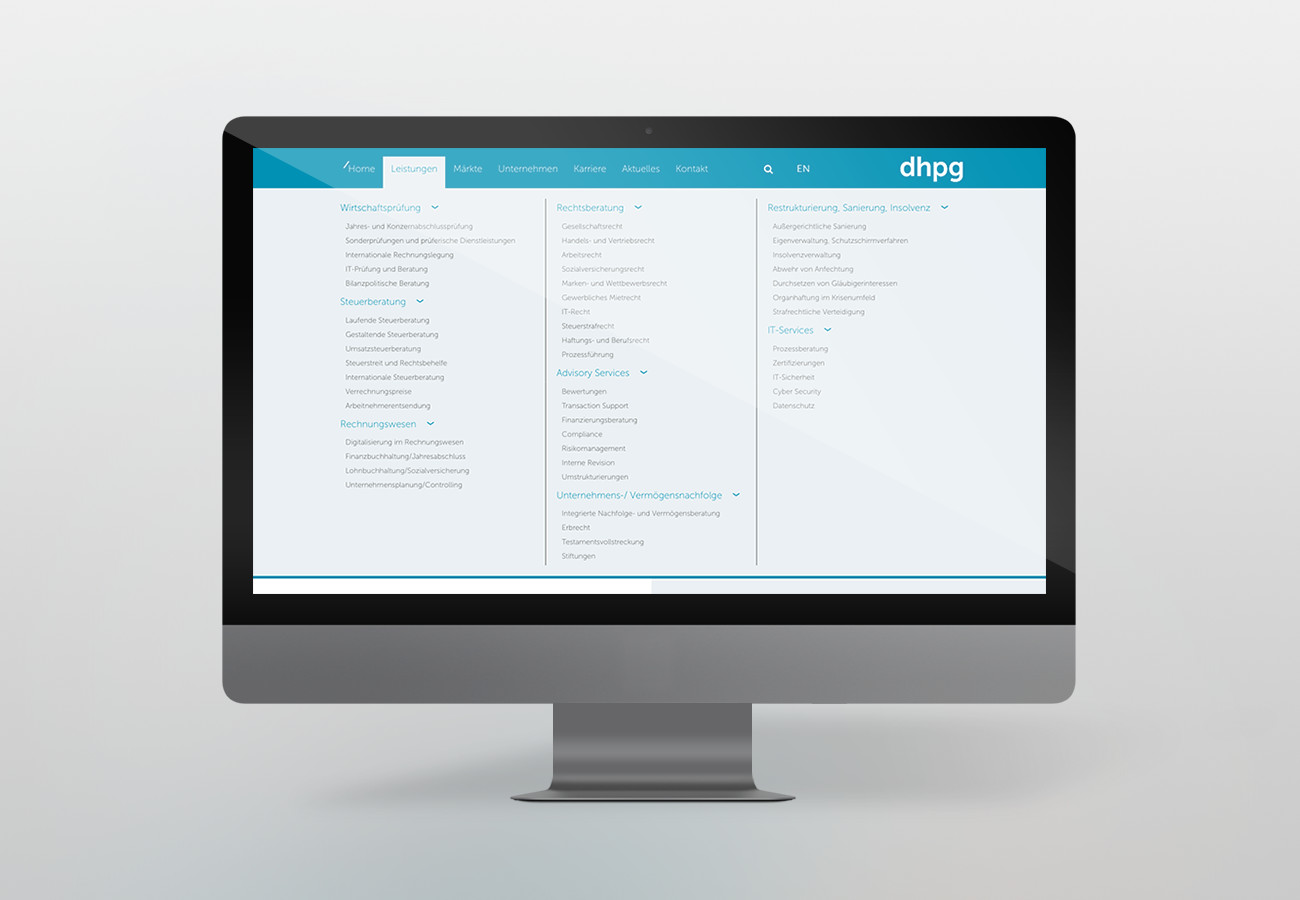 dhpg - Menü Desktop