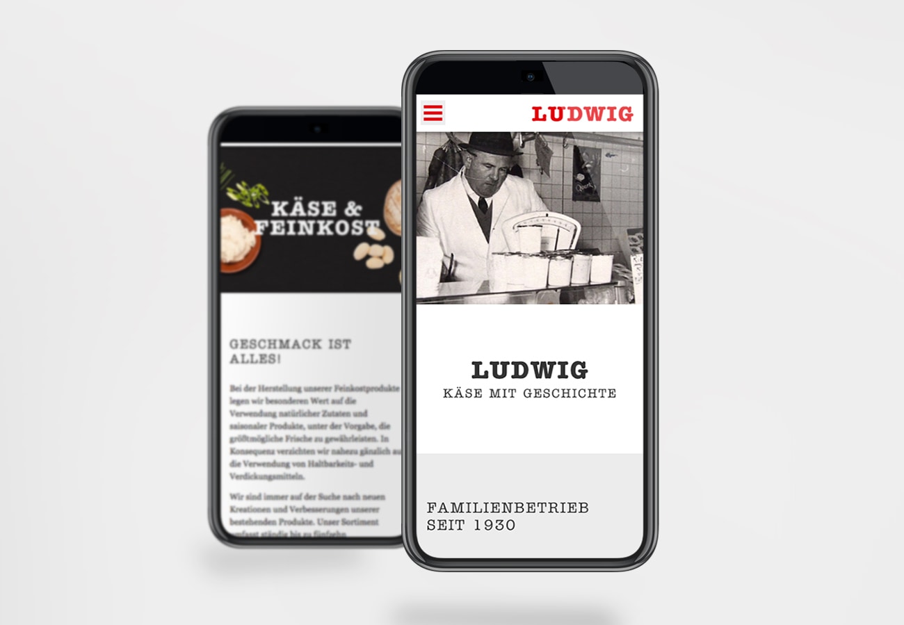 Käse Ludwig - Mobile Website für lokales Unternehmen